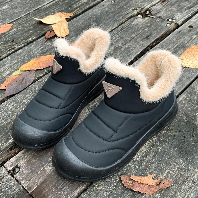 

Модные женские зимние сапоги в корейском стиле с толстой флисовой подкладкой, удобные хлопковые туфли, водонепроницаемые, противоскользящие 42