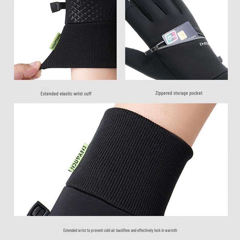 Zechao 323 Plush Lined Touchscreen Cycling Gloves (3 Pairs)