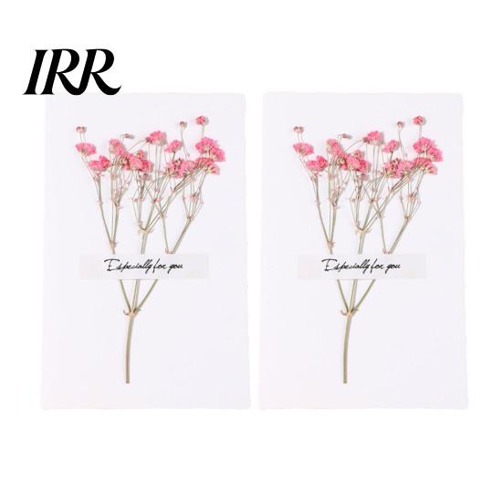 Natürliche Trockenblumen-Karte 2 Stück Gruß Handgemacht Retro Geschenk Botanisch DIY Einladung Wunsch für Hochzeit Geburtstag Babyparty Abschluss Einzigartig