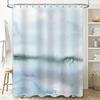 Blurred Watercolor Print Shower Curtain for Bathroom Decor White/Blue/Green Colors 180cm Waterproof Fabric with Metal Hook Rings