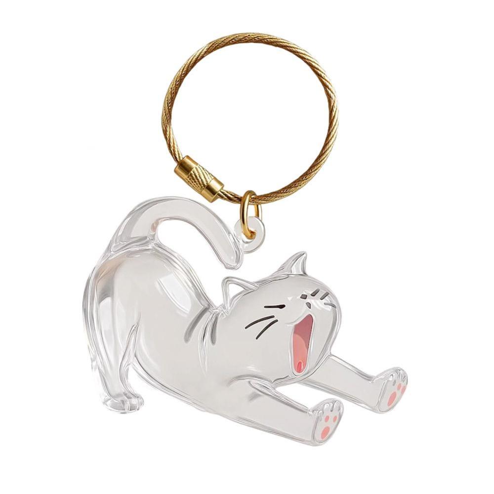 Transparent Cat Hair Storage Keychain Cute Gifts Portable Souvenirs Keychain DIY Decoration Pet Fur Keepsake Capsule