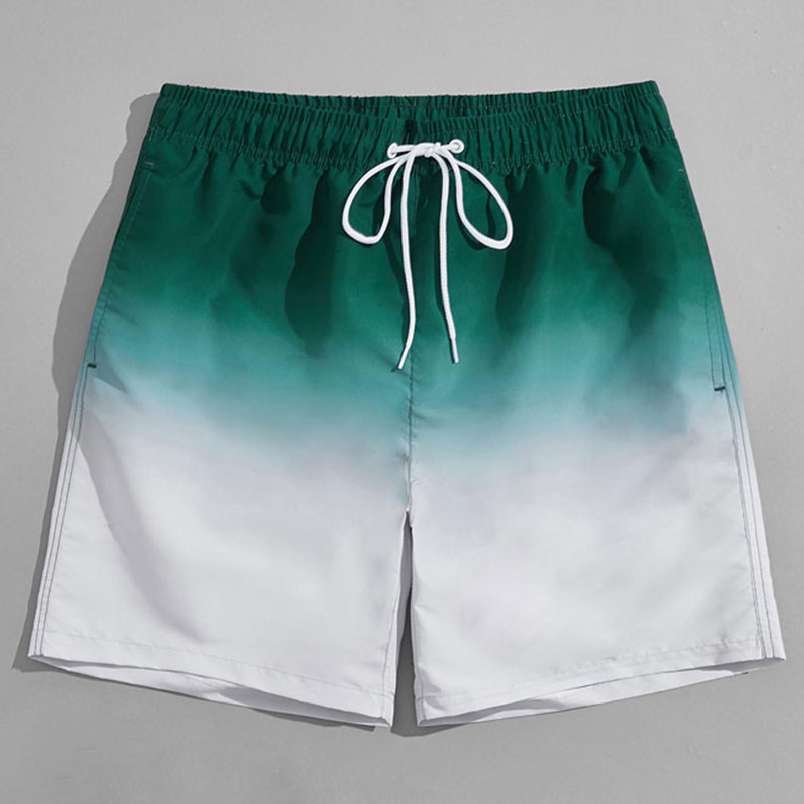 Men s Fashion Casual Swim Trunks Gradient Beach Short Pants Casual Board Shorts L