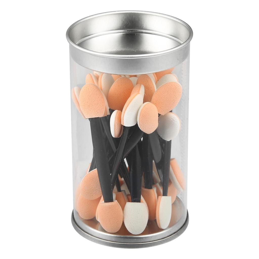25Pcs Eyeshadow Applicators With Storage Container Disposable Eyeshadow Sponge Brush Double-Sided Eye Makeup Applicators LM