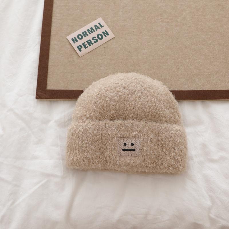 Hat Women's Korean Style Autumn and Winter Fashion Versatile Wool Hat Thickened Knitted Hat Warm and Personalized College Cool Hat