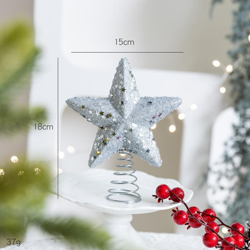 New Christmas tree top star decoration Sticky pink diamond scene foam pentagram Christmas tree top decoration