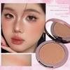 Thin Cherry Silk Satin Single-Color Blush with Natural and Delicate Color, Matte Finish, Brightening Low-Saturation Nude Color for Daily Light Makeup
