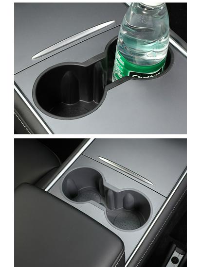 Silicone Cup Holder Mat & Storage for Tesla Model 3/Y Console