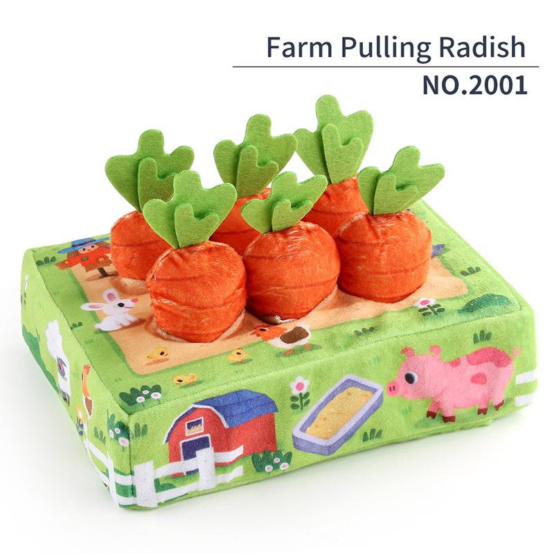 Early Education Simulation Pulling Radish Toys, Can'T Tear 0-3 Year Old Babies, Baby Hand Training Animal Color Cognition