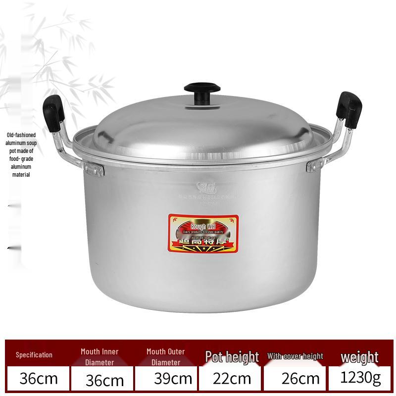 Xiangwei Classic Aluminum Steamer & Soup Pot for Gas Stoves, Thickened for Boiling and Cooking