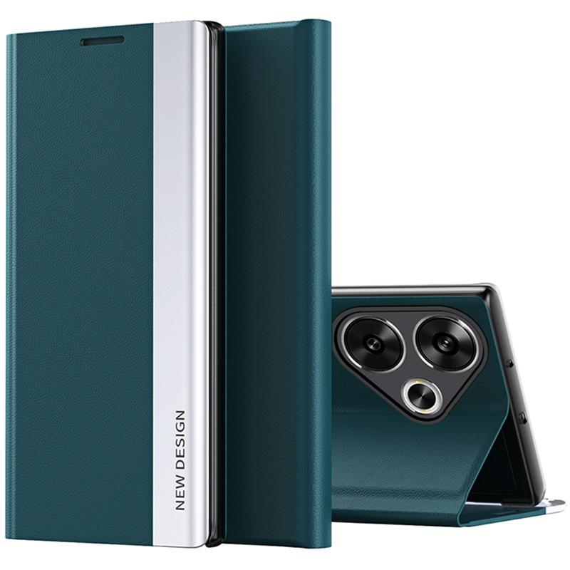 

For Xiaomi Poco F6 5G/Redmi Turbo 3 5G Case Anti-Scratch Leather Stand Phone Cover Green