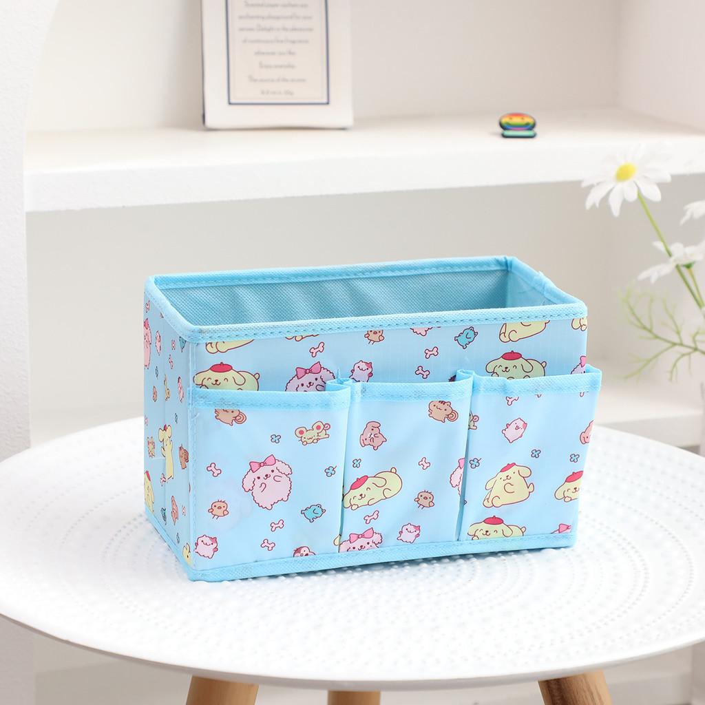 Hello Kitty Kuromi Pochacco Pattern Multi Pocket Foldable Desktop Storage Box For Bedroom And Office Organization