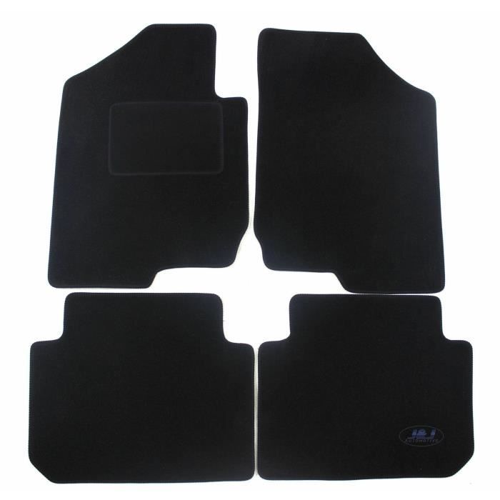 Tapis De Sol Noir Velours - J&J AUTOMOTIVE - Kia Carens 2007-2012 - Sur Mesure - Antidérapant - Imperméable