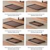 Multipurpose Rectangular Bamboo Serving Tray Walnut Color Solid Wooden Tray for Fruit Snack Jewelry Display Decor