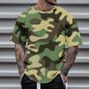 Fashion Men's Short Sleeve Round Neck Printed Top Blouse