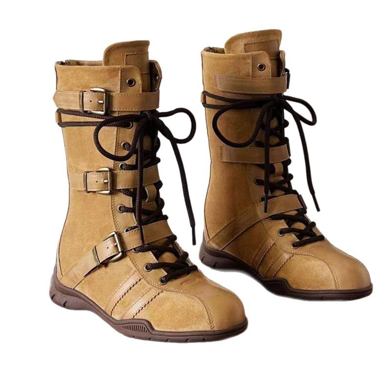 

Женские ботинки Мартина на внутренней платформе, новые, в стиле ретро, из матовой кожи, на шнуровке, с задней молнией, удобные для осени и зимы, не утомляют ноги 40 жёлтый