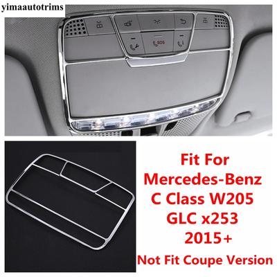 Roof Reading Lamp Light Frame Decoration Cover Trim For Mercedes Benz C CLASS W205 / GLC X253 2015 -  ABS Chrome Accessories