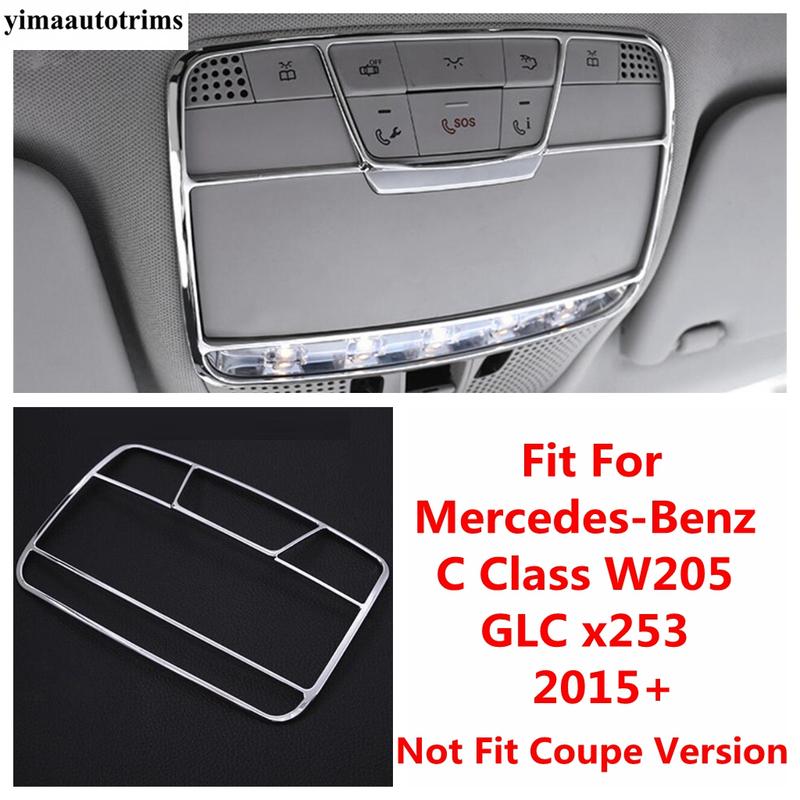 

Roof Reading Lamp Light Frame Decoration Cover Trim For Mercedes Benz C CLASS W205 / GLC X253 2015 - ABS Chrome Accessories C class