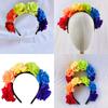 Stylish Rainbow Headband Rose Hair Hoop Halloween Role Play Costume Proms Party Live Show Headwear