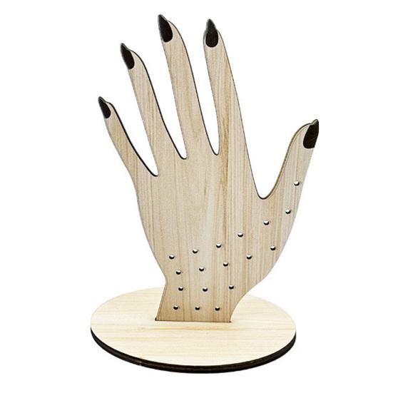 Handvorm Ringhouder, 2D Houten Sieraden Display Stand voor Ringen Ketting, Minimalistische Commode Decoratie, Decoratief Cadeau voor Vrouwen