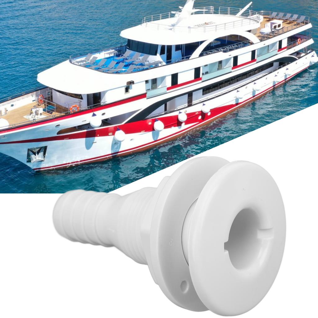 Boat Through Hull Connector 3Celsius4in ABS Plastic Hose Coupling Drain Outlet Accessory