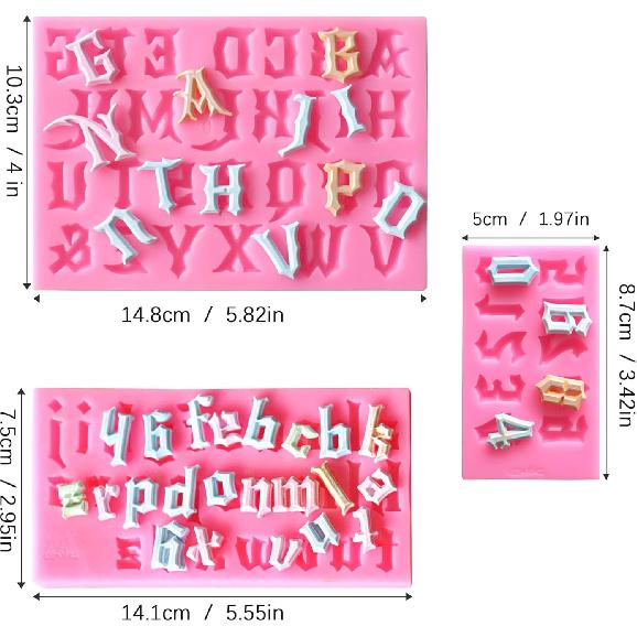 Letters Molds And Numbers Molds, 0-9 Number And 26 Letters Silicone Molds,Fondant Mold Chocolate Molds,Cookie Cutters,For Baking Desserts And Cake
