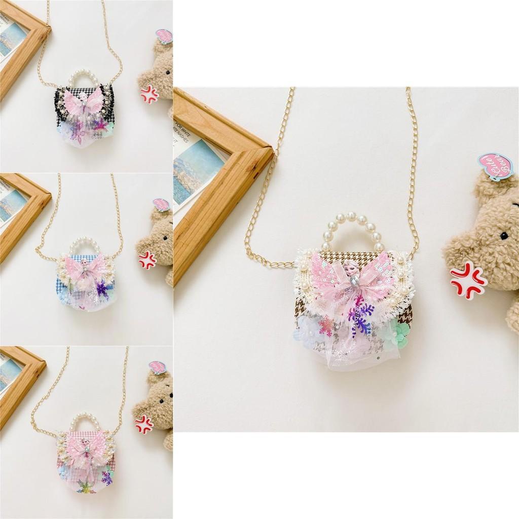 Stilvoller Prinzessinnen-Rucksack für Mädchen, verziert mit Perlen und Cartoon-Mustern in lebendigen Farben