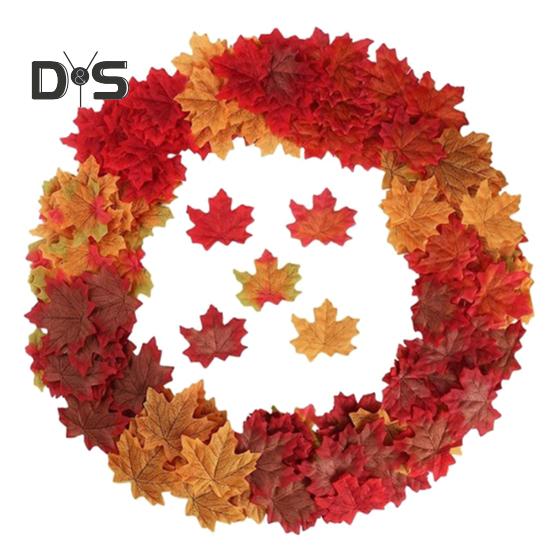 50 Uds. Hoja de arce Artificial de simulación de 8cm