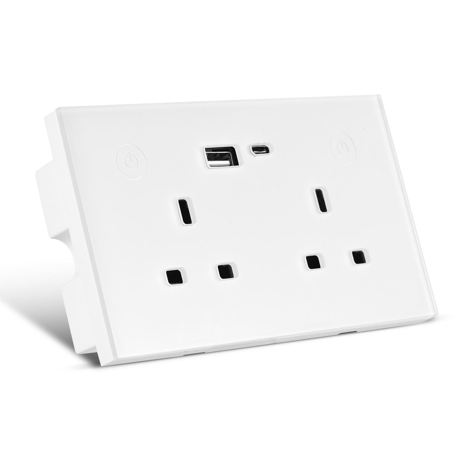 Сенсорный выключатель света WiFi Умная розетка Огнестойкая стеклянная панель Память — фото 8