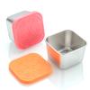 1/2 Pcs Stainless Steel Salad Box Snack Seasoning Container With Silicone Lids Leakproof Stackable Dressing Food Storage Box