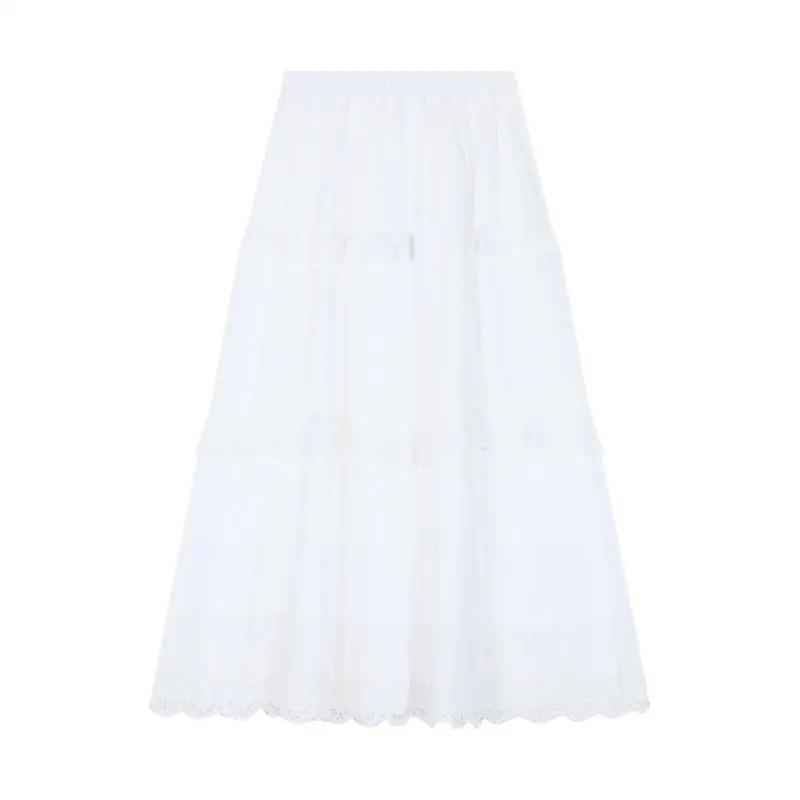 Summer Blue Shirt Dress Women's Loose Casual Gentle Style Long Skirt Two-Piece Set Layering Clothing Female Fashion