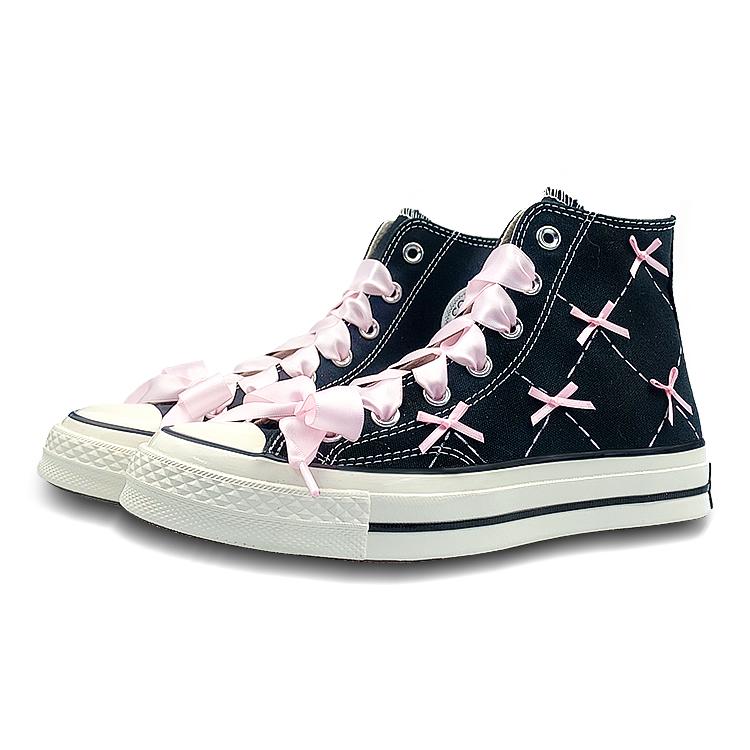 Converse 1970s High top Canvas Shoes Unisex Black Pink 162050C(Team116-)