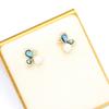 New product, sweet retro abalone shell butterfly earrings temperament diamond-set natural freshwater pearl stud earrings 925 silver needle women