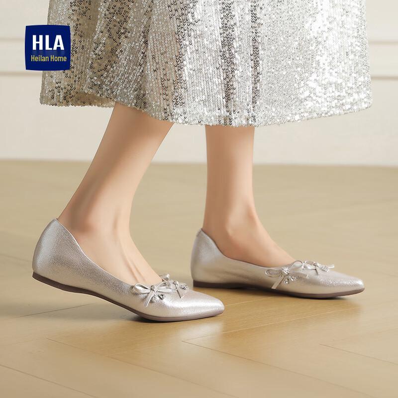HLA Women s Pointed Toe Bow Flats 39