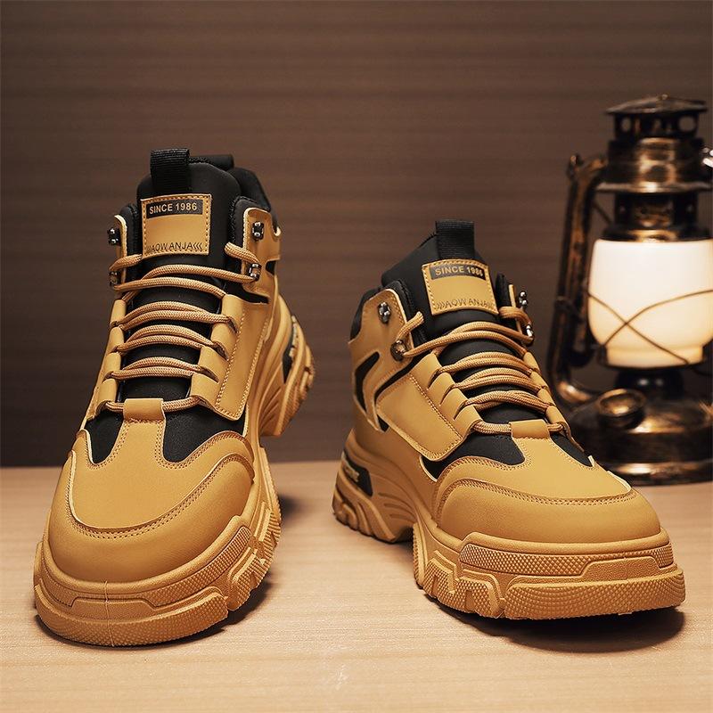 

Men s shoes in the autumn of 2024 new non-slip and wear-resistant high-top Martin boots men s sports leisure heightening sports trendy shoes 39 хакі