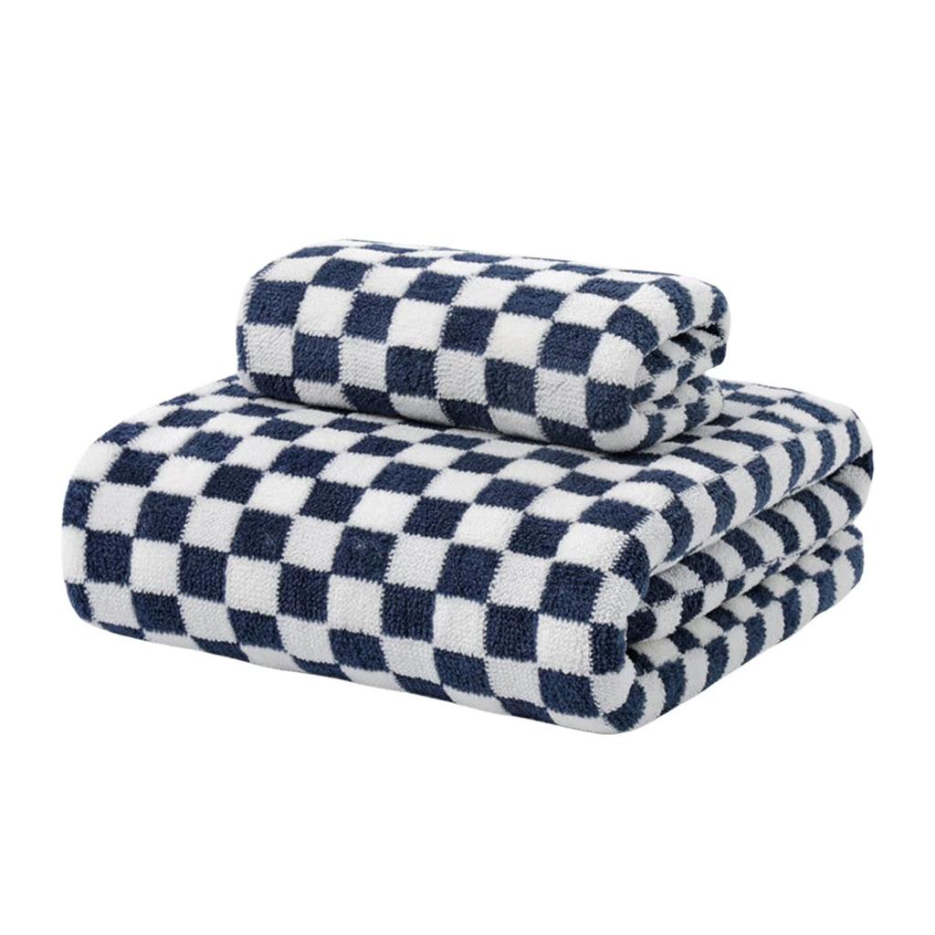 Bath Towels Checkered Bath Towels, Ultra Soft Velvet Towels Highly Absorbent Wash Cloths Quick Drying Towels For Bathroom, Gym