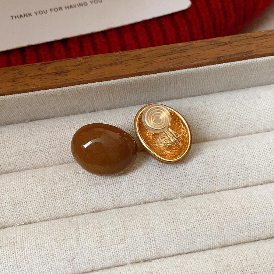 Silver Needle Leopard Heart Bow Geometric Dangle Earrings - Trendy Korean Style for Women