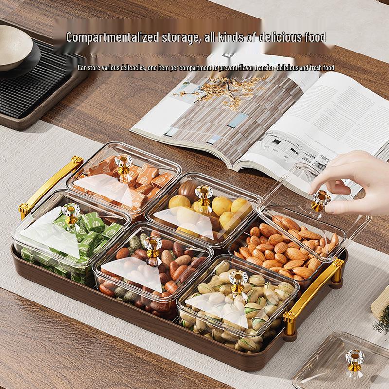 Elegant Multi-Section Candy Dish for Home: Nut & Dried Fruit Tray