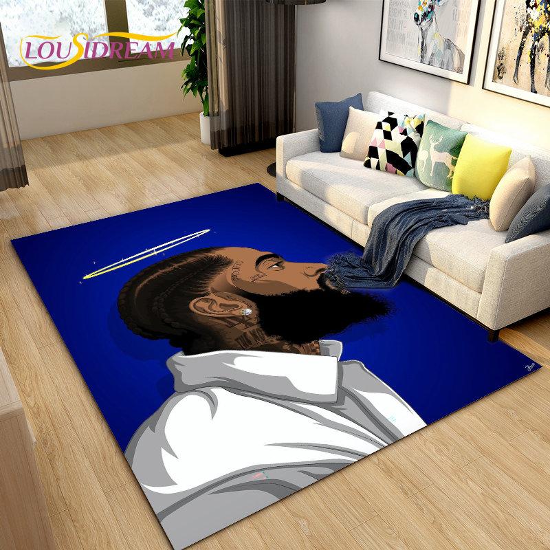 Legend Star Hip Hop Art Rapper Area Rug Large,Carpet Rug for Living Room Bedroom Sofa Doormat Decoration,Kids Non-slip Floor Mat