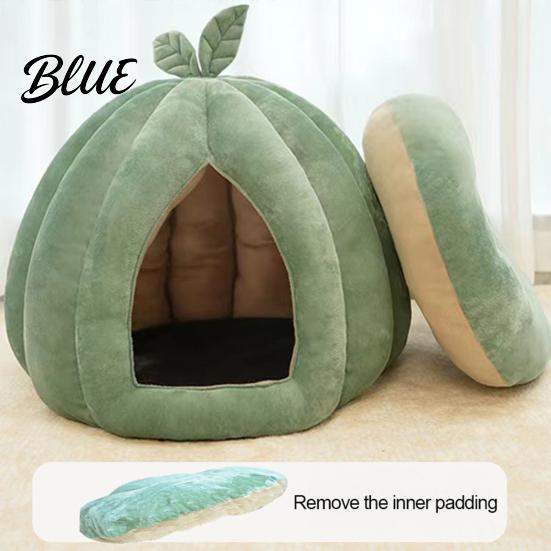 Velvet Pet Cushion Shape Dog Warm Bed Nest Winter Closed Cat Cactus Ball Cage
