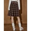 Coolhut2025 Autum Women's Pleated A-Line Skirt, Fashionable American Retro Loose and Versatile Plaid Skirt