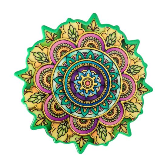 Retro Etnisk Blomst Kjøleskapsmagnet DIY Hjemmekontor Kjøkken Skap Kjøleskap 3D Vintage Fargerik Blomst Magnetisk Dekorasjon Ornament