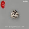 S925 Pure Silver Retro Thai Handmade Cloud Pattern Round Bead Spacer
