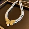 Dopamine Pearl Necklace: Retro Court Style Versatile Clavicle Chain for Women
