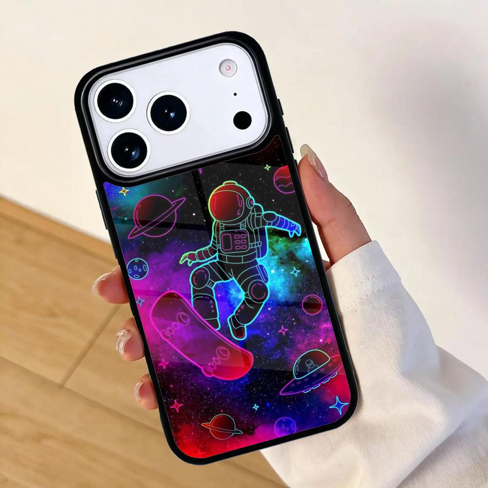 Astronaut Space Alien Mobile Phone Case for IPhone 17 AIR 16pro Max 15 14 13 12 11 Bumper Cover
