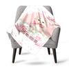 Cute Bunny With Pink Bow Home Customize Your Name Blankets Soft Cozy Lightweight Allseason Multipurpose Blanket For Picnics Sofas Offices Beds Living