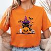 Halloween Cats Graphic Y2k Tops Women T-Shirt Casual Ulzzang Harajuku Streetwear Aesthetic Female Clothing Short Sleeve Tees