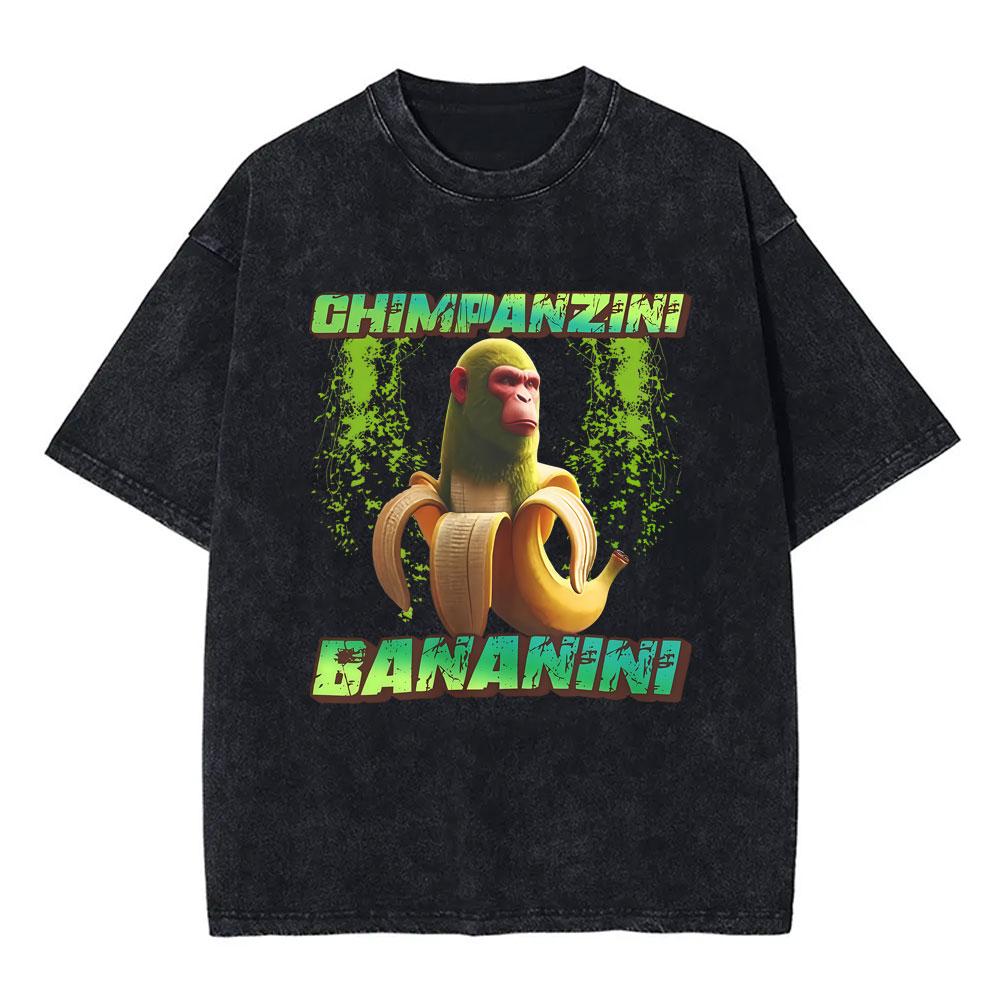 Italian Brainrot Bombardiro Crocodilo Vintage Washed Tshirts Crocodile Plane Bomber Funny Meme Tshirt Man Fashion Streetwear