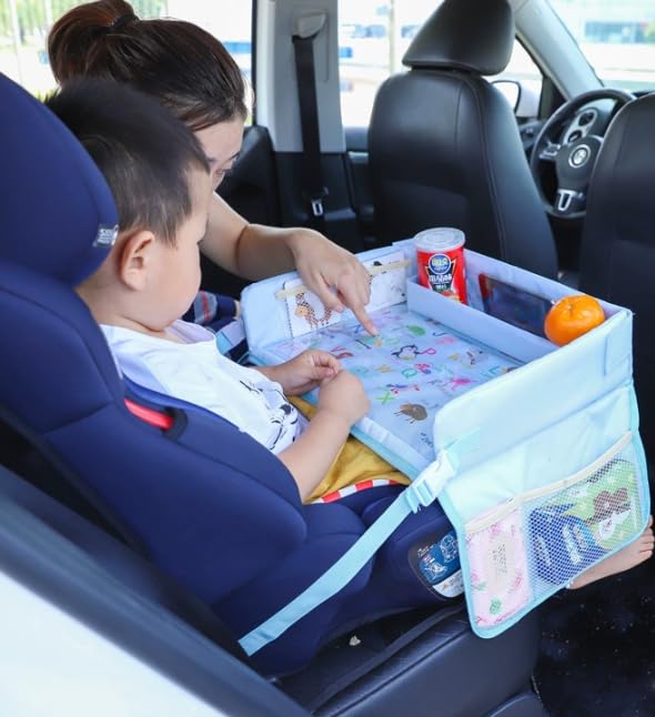

Car Seat Car Back Seat Aid for Animal Perfect for Long Drives Animal Table, Desk, Table, Time-Killing Kids, Design, Waterproof, Compact, (Blue Design)