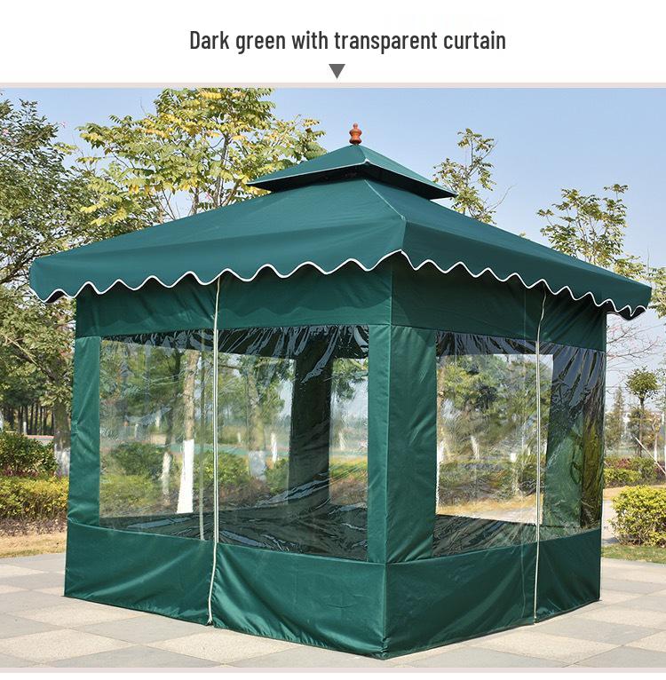 Wrought Iron Outdoor Gazebo Pavilion Canopy for Courtyard, Balcony & Rooftop Garden – Sunshade & Rain Shelter