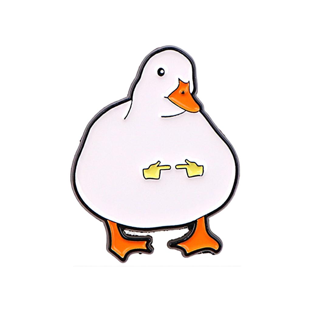 Animal Shaped Badge Handmade Alloy Duck Brooch for Women Elegant Lapel Pin Stylish Accessory for Parties and Dates